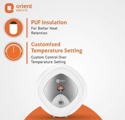 Orient Electric Enamour Plus 15-Litre Vertical Storage Water Heater (White)- BEE 5 Star - Image 4